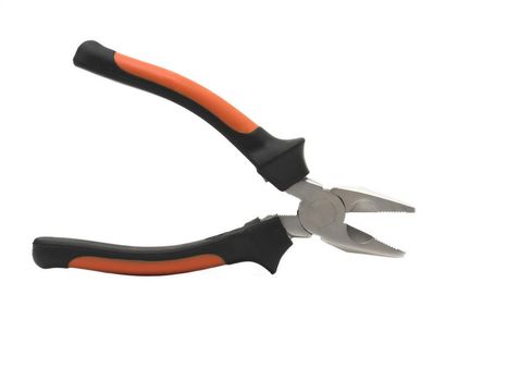 Flat-nose Combination pliers on a white background. Isolated image.