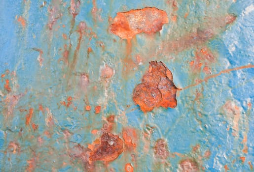 Closeup take of a sheet of rusty metal