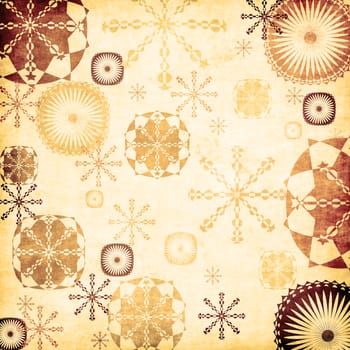 Snowflakes background, grunge style illustration