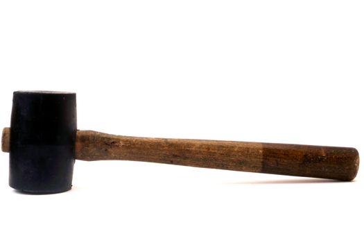 An old hammer isolated on white background