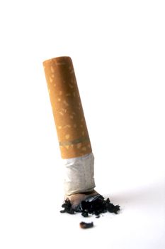 A cigarette butts isolated on white background
