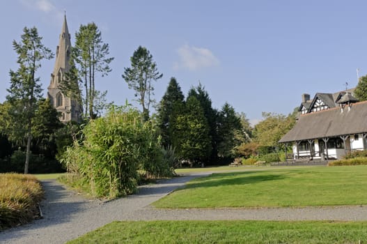 Village of Ambleside in Lake District National Park Cumbria England