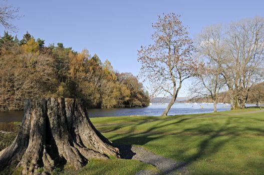 Lake Windermere in Lake District National Park Cumbria England