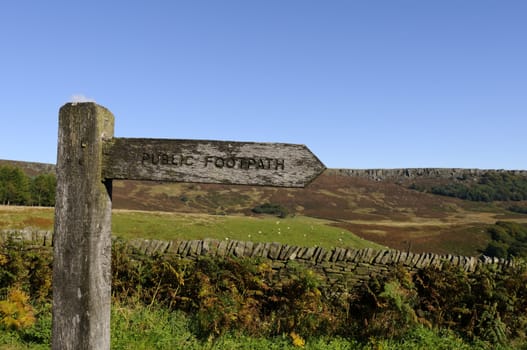 Stanage Edge in Peak District National Park Derbyshire England