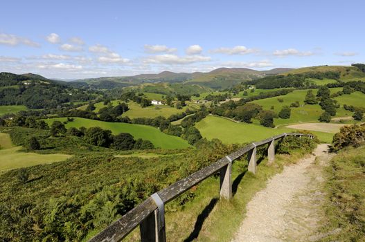 View from Castell Dinas Bran above Llangollen in Denbighshire Wales UK