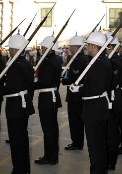 Guard of honour officers from the Malta Police Force      