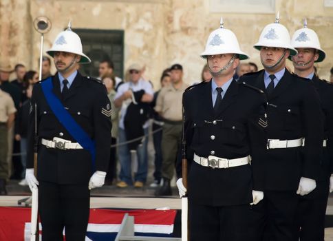 Guard of honour officers from the Malta Police Force      