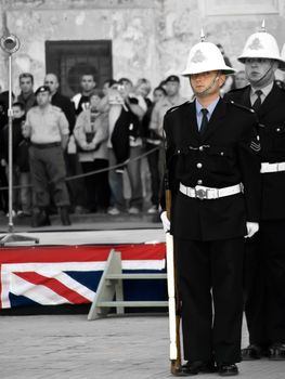 Guard of honour officers from the Malta Police Force      