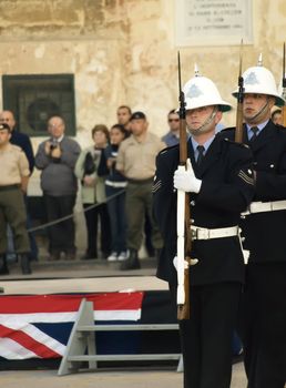 Guard of honour officers from the Malta Police Force      