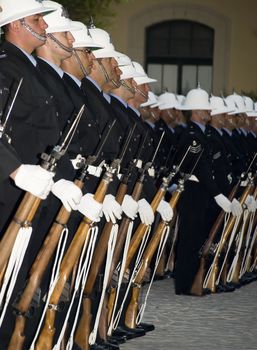 Guard of honour officers from the Malta Police Force      