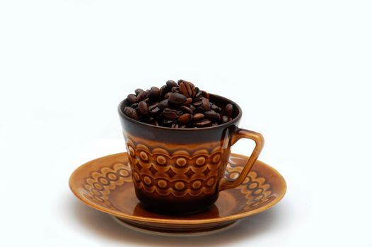 coffee beans isolated on the white background