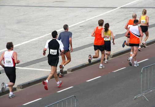 Runners participating in a marathon