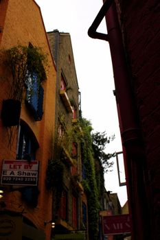 Colourful buildings in Neal's Yard in London's Covent Garden with an almost Dickensian feel.