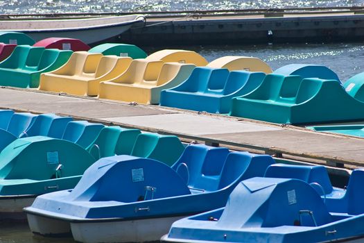 Pedal boats in Shoreline Lake