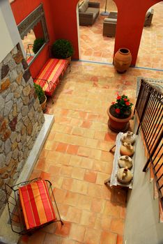 Courtyard of mediterranean villa in French Riviera