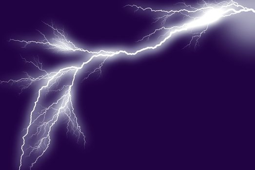 Picture of a lightning bolt on a violet background