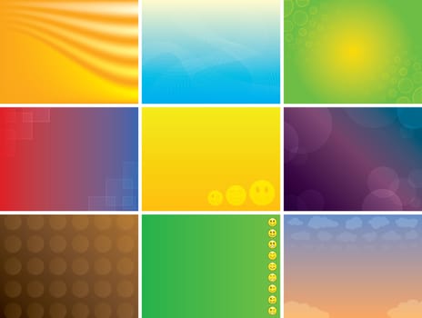 Abstract multicolored www and presentation backgrounds pack