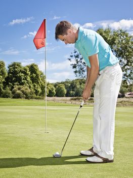 An image of a young male golf player