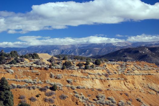 Nevada high desert, Ruth Ely mountains with coppermine in the background