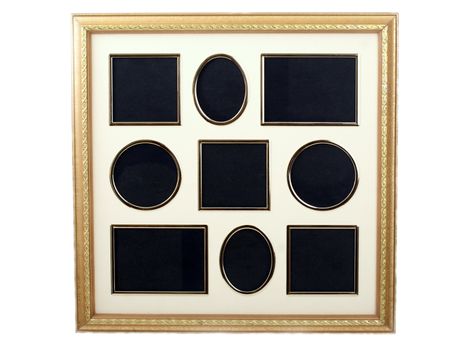 Picture frame with 9 empty spots for you to paste in