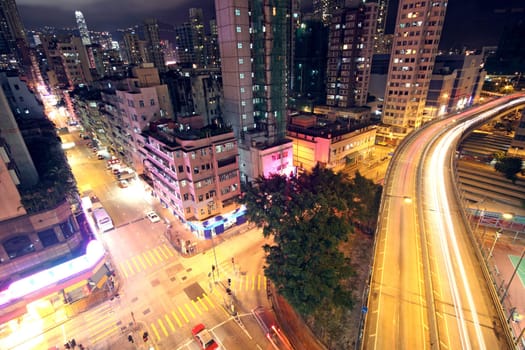 Hong Kong downtown at night 