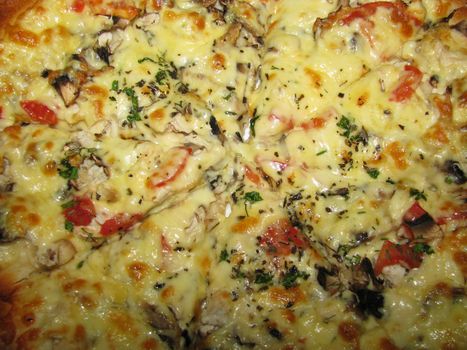 Pizza, Italian cuisine, dish, meal, cheese, tomatoes, background