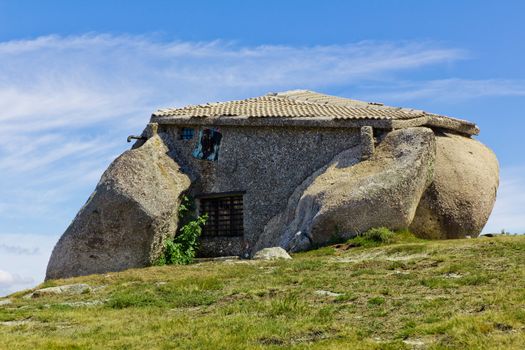 Stone house in the top of a moutain near  Fafe, Guimaraes - north of Portugal