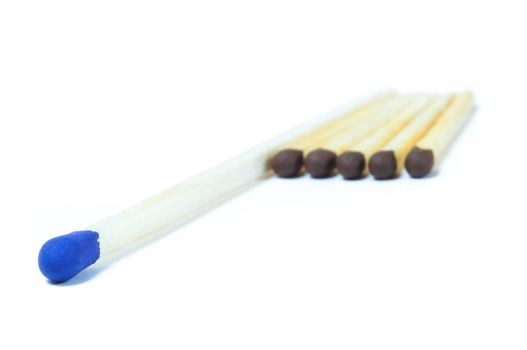 A number of identical matches, among which there is a match differs from their large size