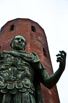 Detail of Porte Palatine in Turin - Italy. Roman empire.