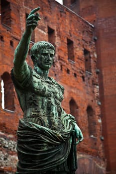 Detail of Porte Palatine in Turin - Italy. Roman empire.