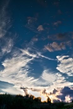 Sky and cloud reflected in calm water