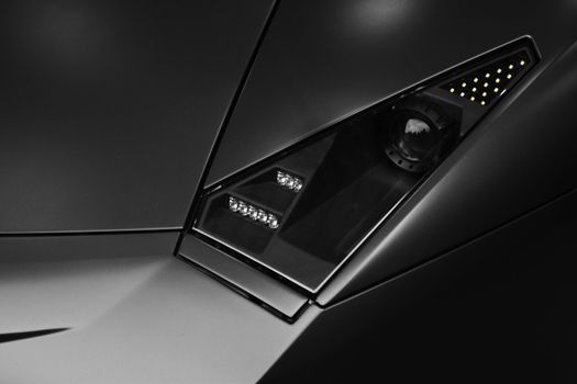 Detail of front lamp on an Italian modern supercar