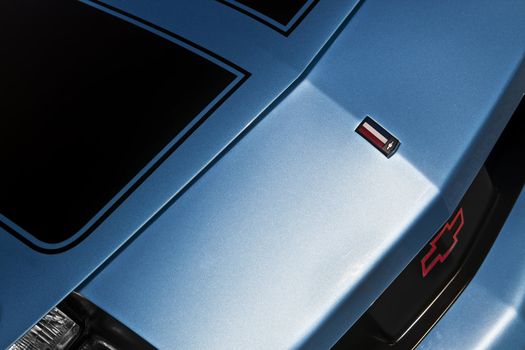 Detail from an American muscle car from the 80s