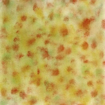 patches of red, green and yellow pastel pigment on white artist canvas, selfmade by photographer