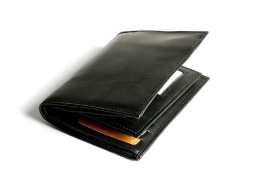 Black wallet isolated on white