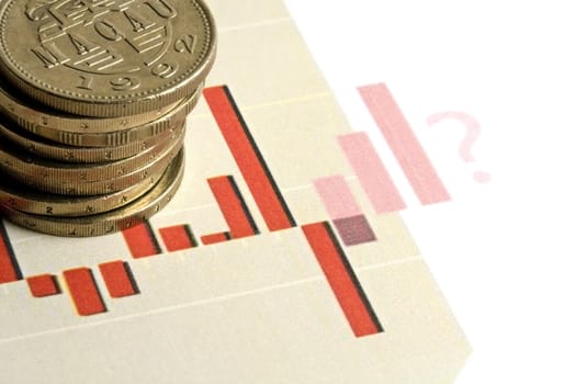 Coins and business market analyzing