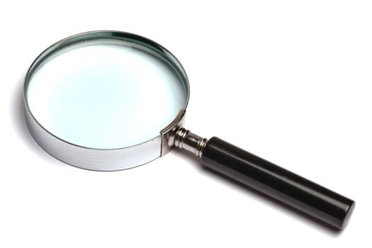 Magnifying glass on white background