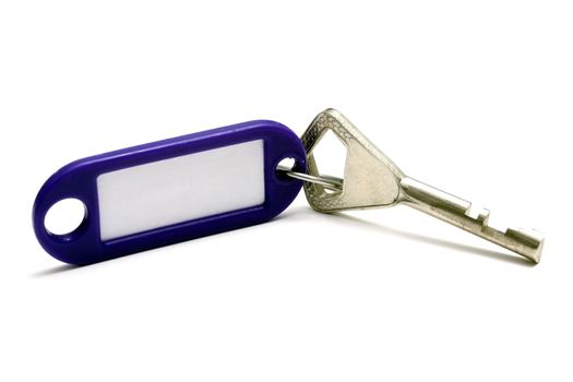 Blank tag and key in isolated white