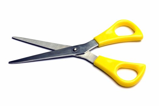 Scissors on white background