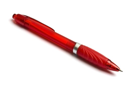 Red pen isolated on the white background