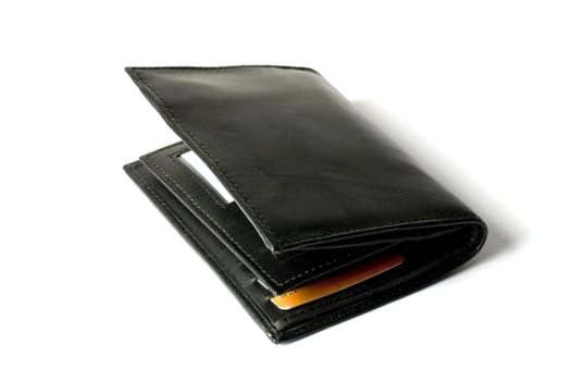 Black wallet isolated on white