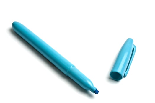 A blue highlighter isolated on white background
