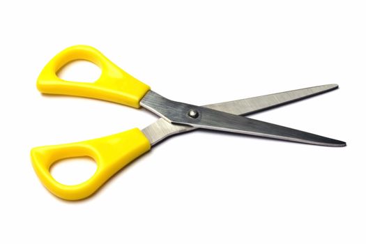 Scissors on white background