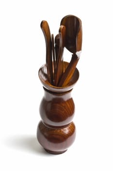 set of chinese tea tools isolated on whirte
