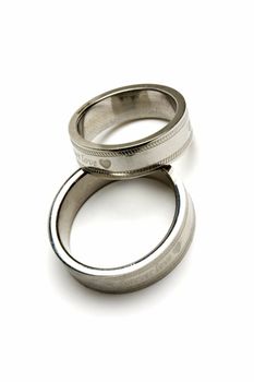  pair of wedding rings isolated on white