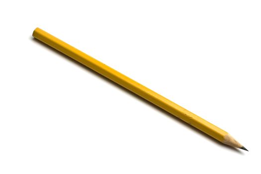 Yellow pencil isolated on white background