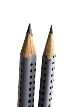 pencils on focus isolated on white