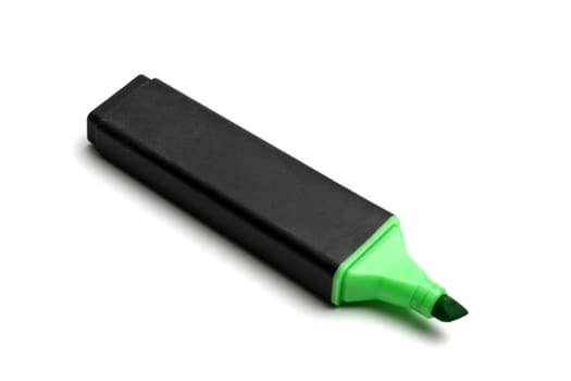 Green highlighter isolated on white background