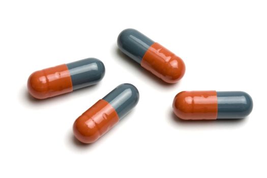 capsules isolated on white background
