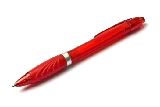 Red pen isolated on the white background
